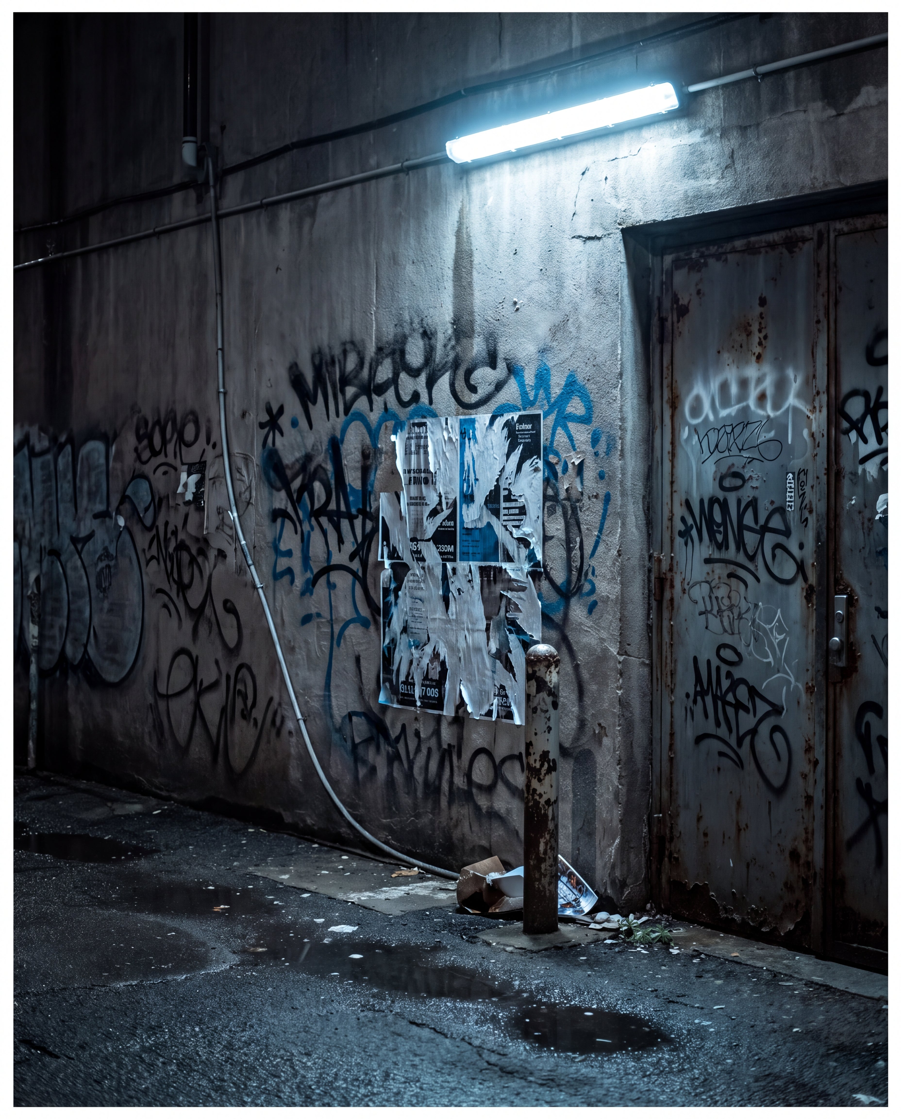 Berlin underground — concrete, cold neon, late nights